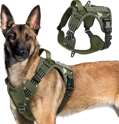 No Pull Tactical Dog Harness Molle Vest Adjustable Medium Large Dogs