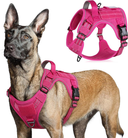 No Pull Tactical Dog Harness Molle Vest Adjustable Medium Large Dogs