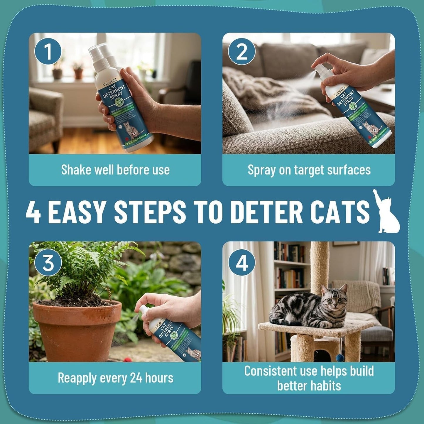 Cat Deterrent Spray for Furniture Scratching & Chewing Indoor Outdoor