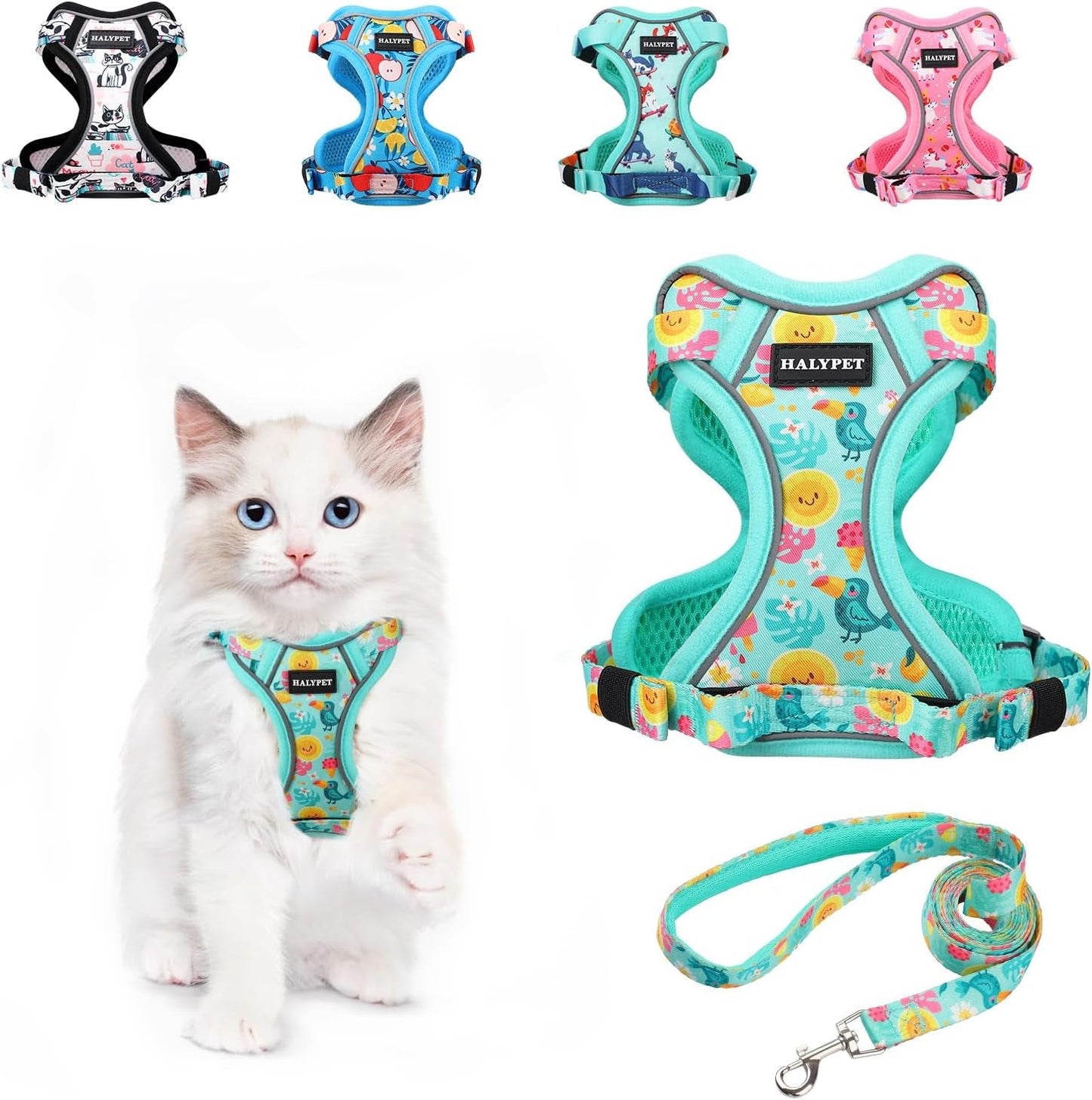 Cat Harness and Leash Set Escape Proof Reflective Adjustable Vest