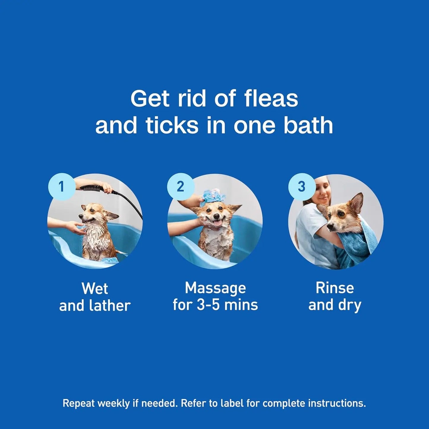Adams Plus Flea & Tick Shampoo with Precor IGR – Kills Fleas, Ticks & Lice, 12 oz