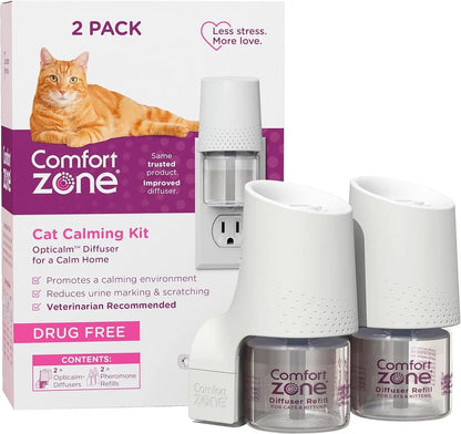 Cat Calming Diffuser Value Kit – 3 Plug-Ins & 6 Refills for Anxiety Relief