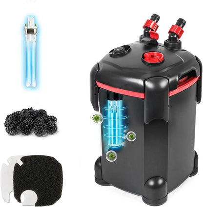 Canister Freshwater Aquarium Filter 172GPH or 225GPH Ultra Quiet up to 55 Gal