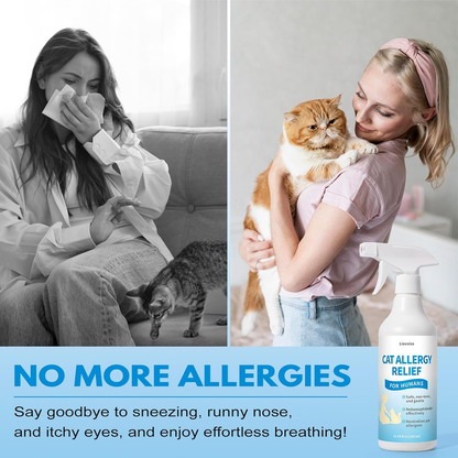Cat Allergy Relief Spray Dander Remover Anti Allergen Mitt No Rinse 16oz