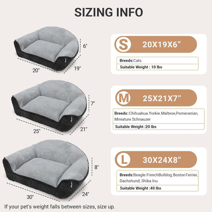 Cat Couch Bed Faux Fur Pet Sofa Washable Non Slip Small Pets