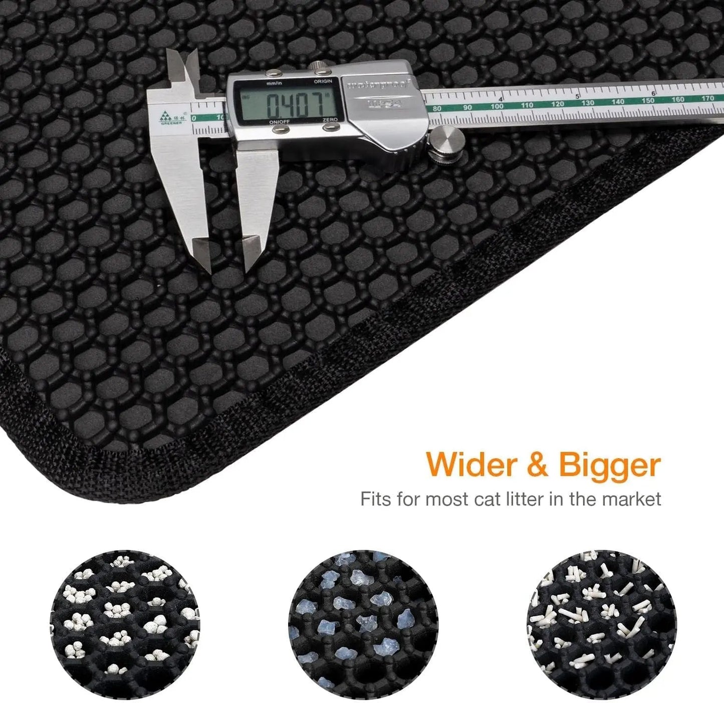 Cat Litter Mat –Waterproof & Urine Proof, Scatter Control, Easy Clean, Washable, BPA-Free