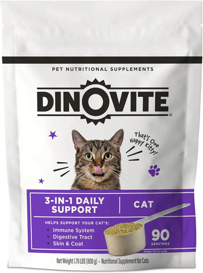Cat Multivitamin Supplement with Probiotics, Omega 3 & Skin + Coat Support