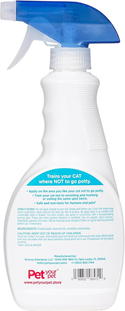 Cat Potty Training Spray No Pee No Poop Natural Deterrent 16oz