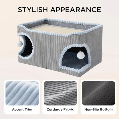 Cat Scratcher House with Removable Sisal Top, Foldable Cat Furniture