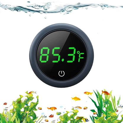 Digital Aquarium Thermometer LED Display ±0.9°F Stick-On Fish Tank Gauge