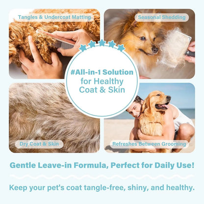 Dog Detangler & Dematting Spray Leave-In Conditioner 3.38oz Jojoba Oil 2 Scent