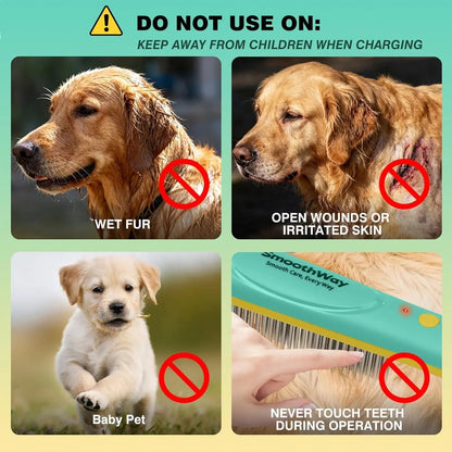 Dog Flea Comb Stainless Steel Detangling Grooming Tool Long Hair Pets
