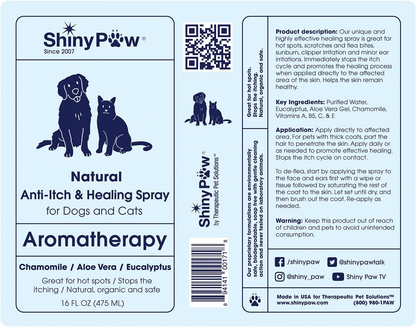 Dog Itch Spray Hot Spot Relief Aloe Eucalyptus Skin Treatment Made USA 16oz