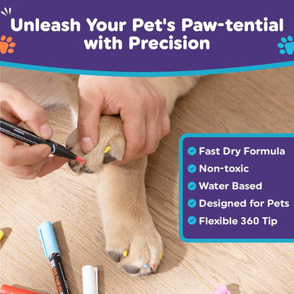 Dog Nail Polish Pens 15 Colors Quick Dry Pet Safe Cats Dogs