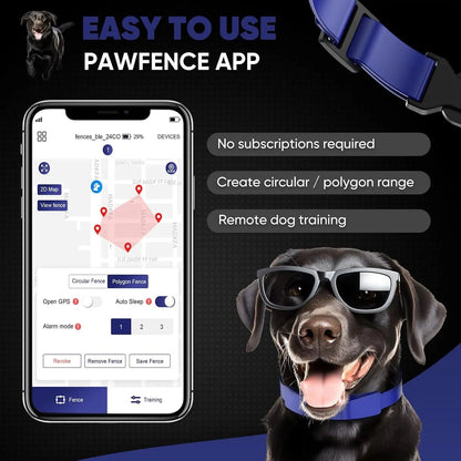 GPS Wireless Dog Fence Smart App Control Training Collar Adjustable Waterproof