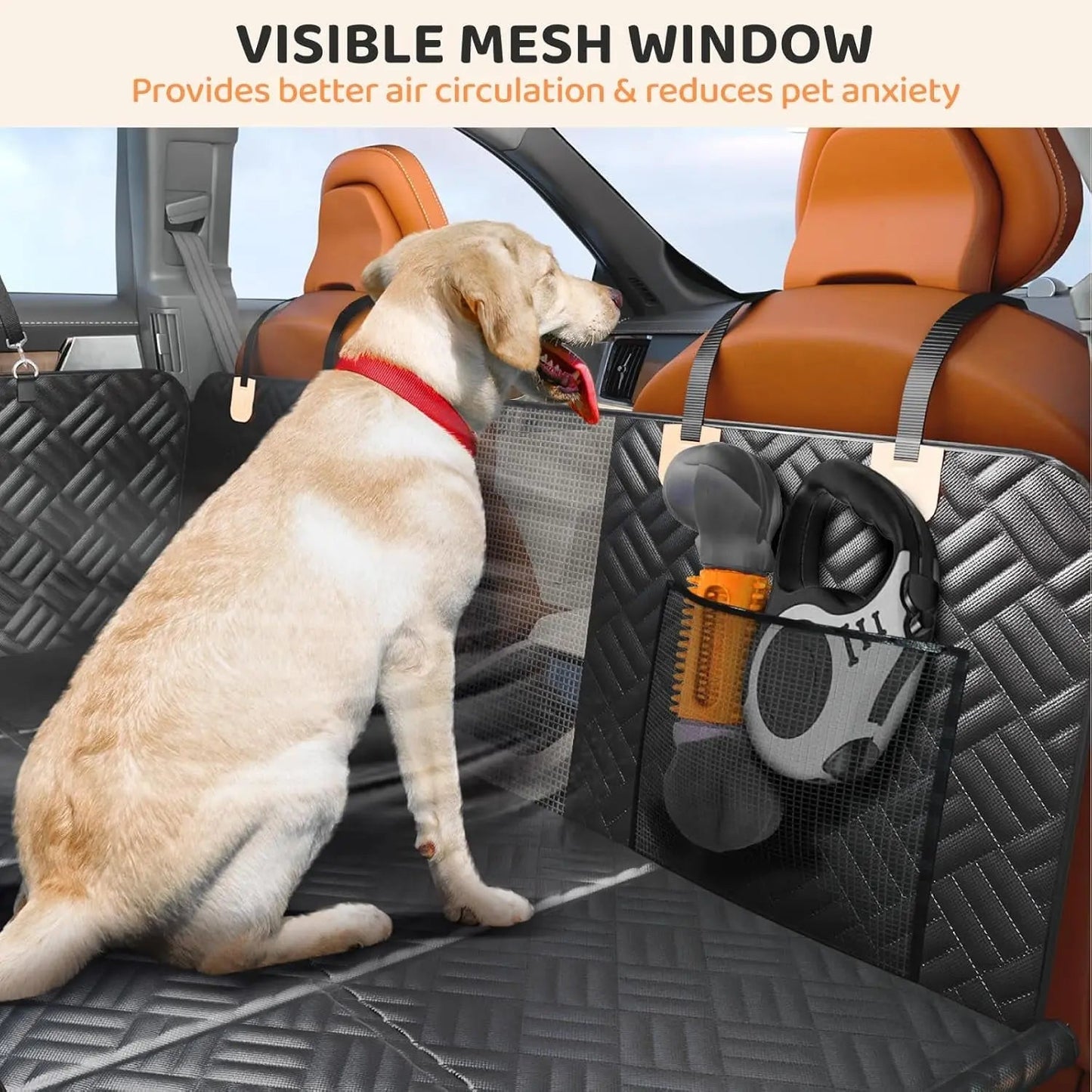 Hard Bottom Dog Car Seat Cover Hammock for Back Seat SUV Truck