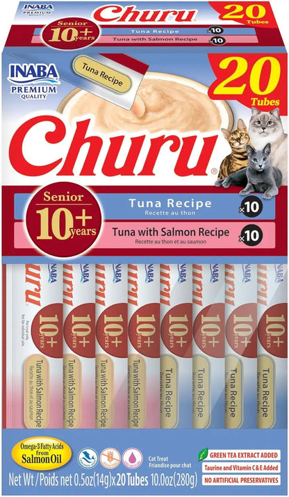 Churu Senior Cat Treats Taurine Hydration Lickable Tuna Chicken 40/60 Tubes