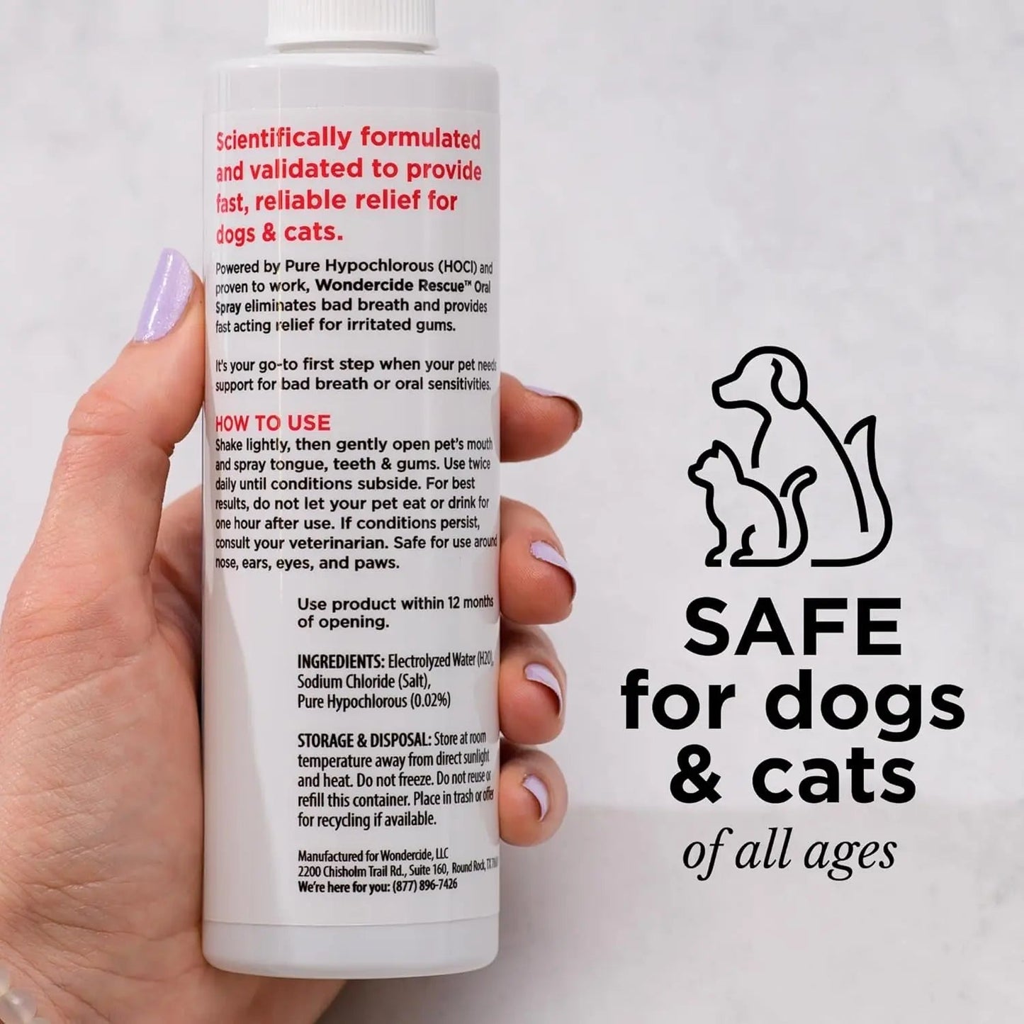 Oral Spray Dogs & Cats Breath & Gum Care 8.5oz with Pure Hypochlorous – 8.5 Oz