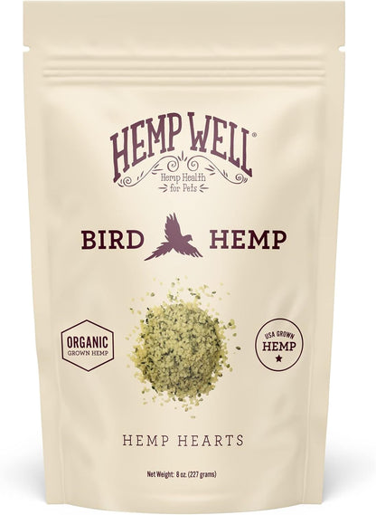 Organic Hemp Hearts for Birds Feather Plucking Support Relaxation 8oz