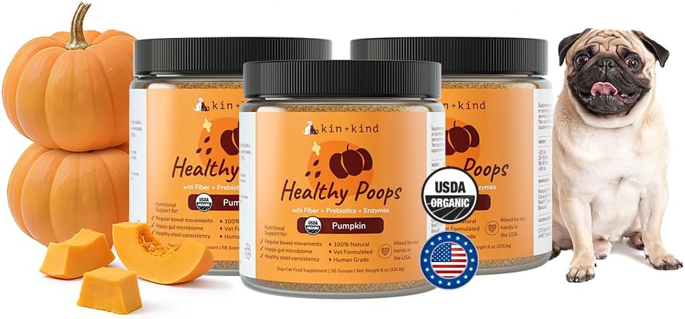 Organic Pumpkin Powder Dogs Cats Digestive Probiotic Fiber Support 8oz