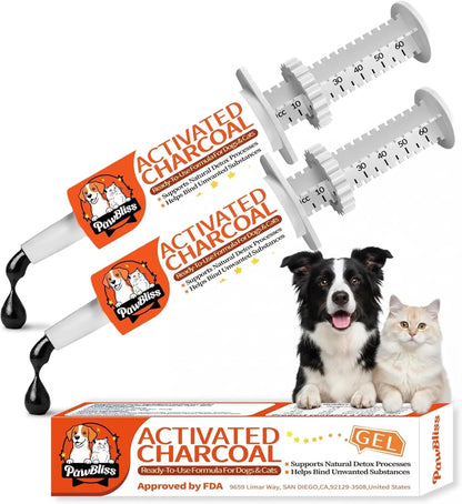 Pet Activated Charcoal Gel Dogs Cats Small Animals Digestive Support 60ml