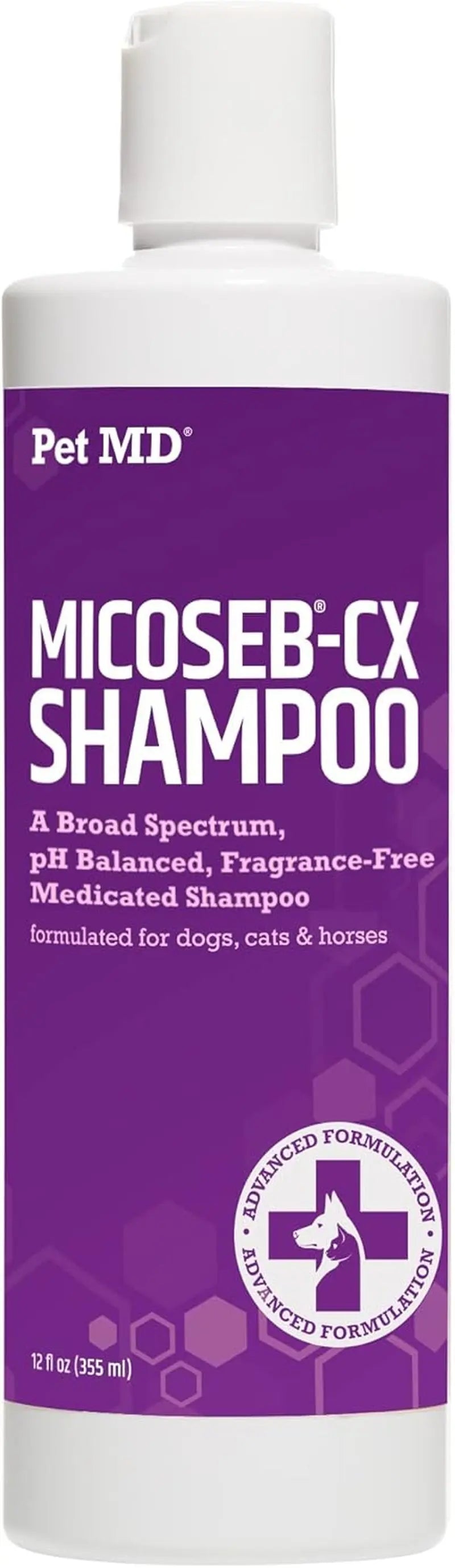 Pet MD Micoseb-CX Medicated Shampoo for Dogs, Cats & Horses – 12 Oz