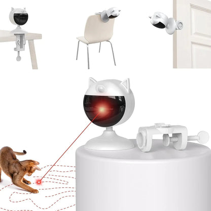 Smart Motion-Activated Cat Laser Toy, Rechargeable Clamp-On Interactive Toy