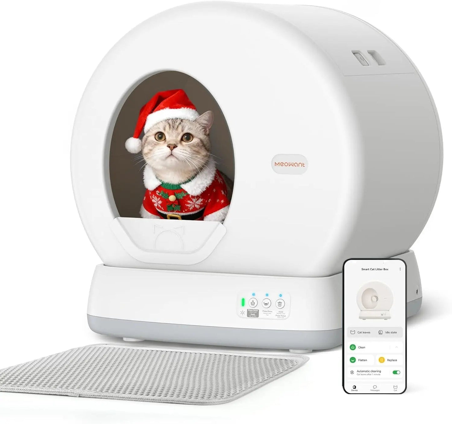 Smart Self-Cleaning Cat Litter Box App Control Odor Removal Large Multi Cat