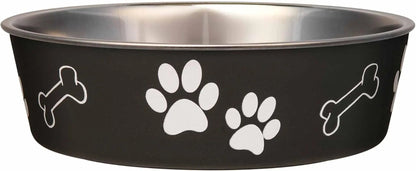 Stainless Steel Dog & Cat Bowl | Spill-Resistant Feeding Bowl (various colors)