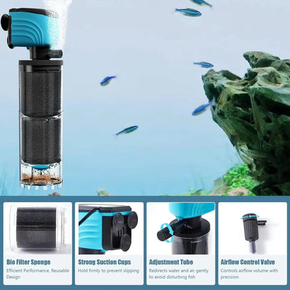 Submersible Aquarium Filter 450 GPH for 50–300 Gallon Fish & Turtle Tanks