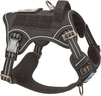 Tactical No-Pull Dog Harness with Handle, Reflective Adjustable Training Vest
