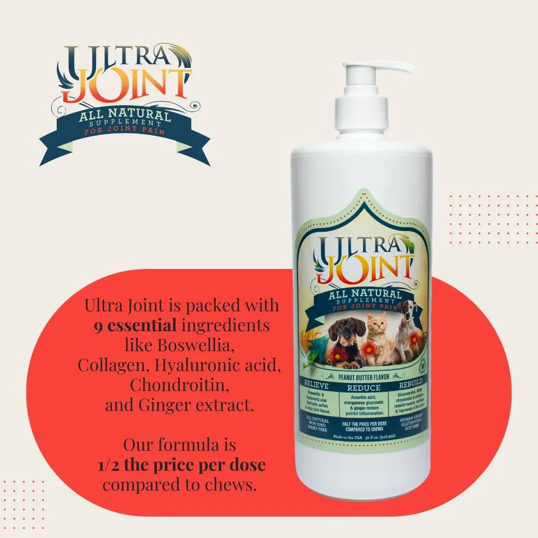 Ultra Joint Liquid Dog Supplement Glucosamine Chondroitin 8oz & 16oz