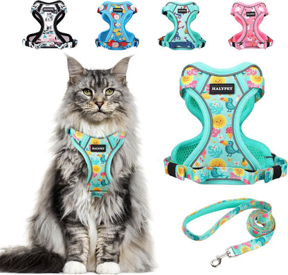 Cat Harness and Leash Set Escape Proof Reflective Adjustable Vest